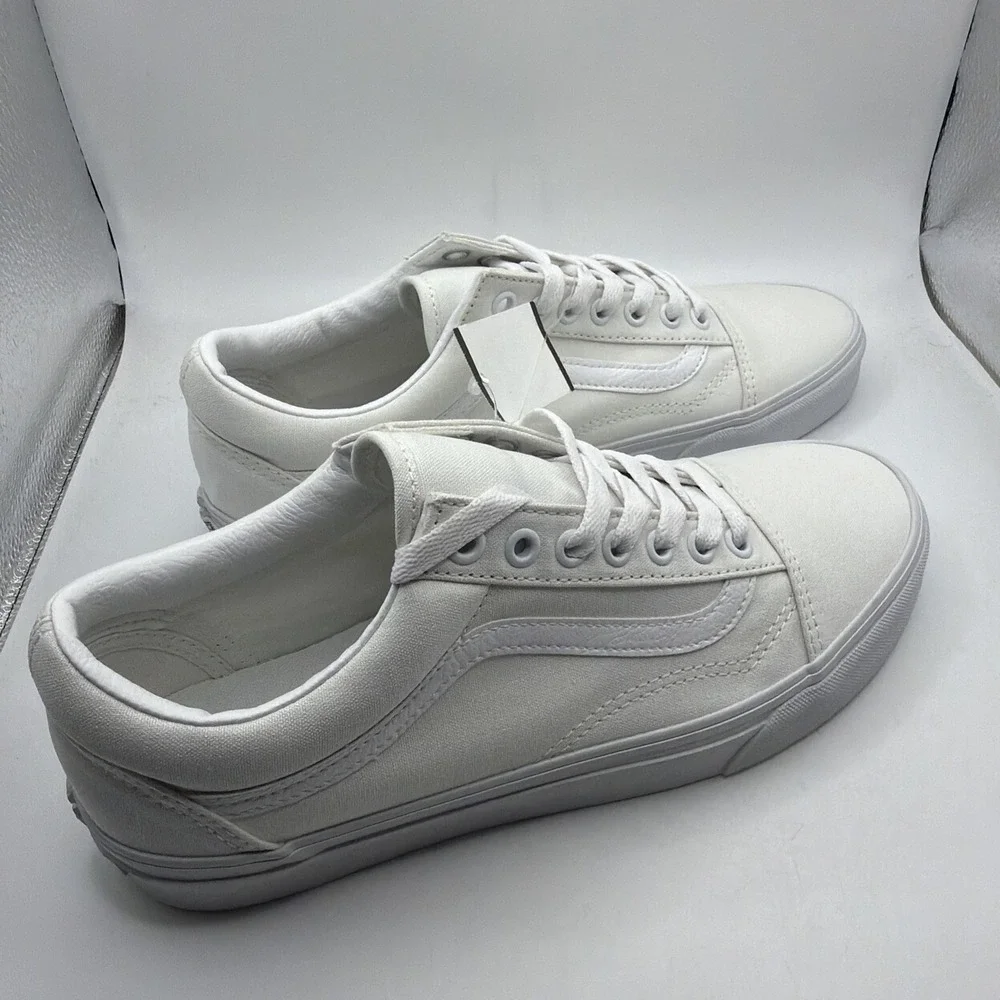 VANS Unisex Old Skool Classic Skate Shoes True White 10.5 Women/9Men‎ - NEW